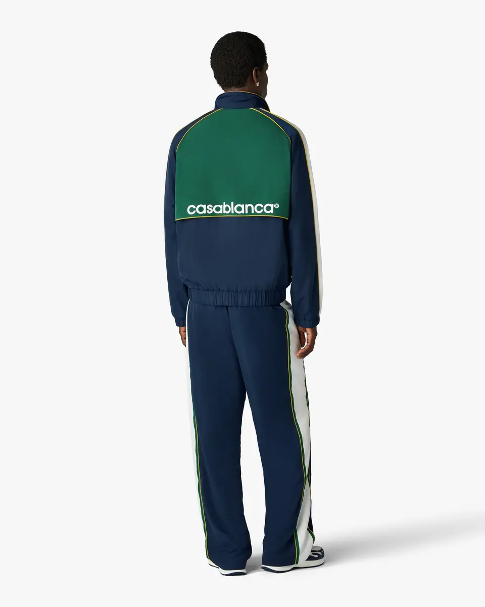 Casablanca Green & Navy Check Applique Windbreaker Jacket in Yellow | Thumbnail 3