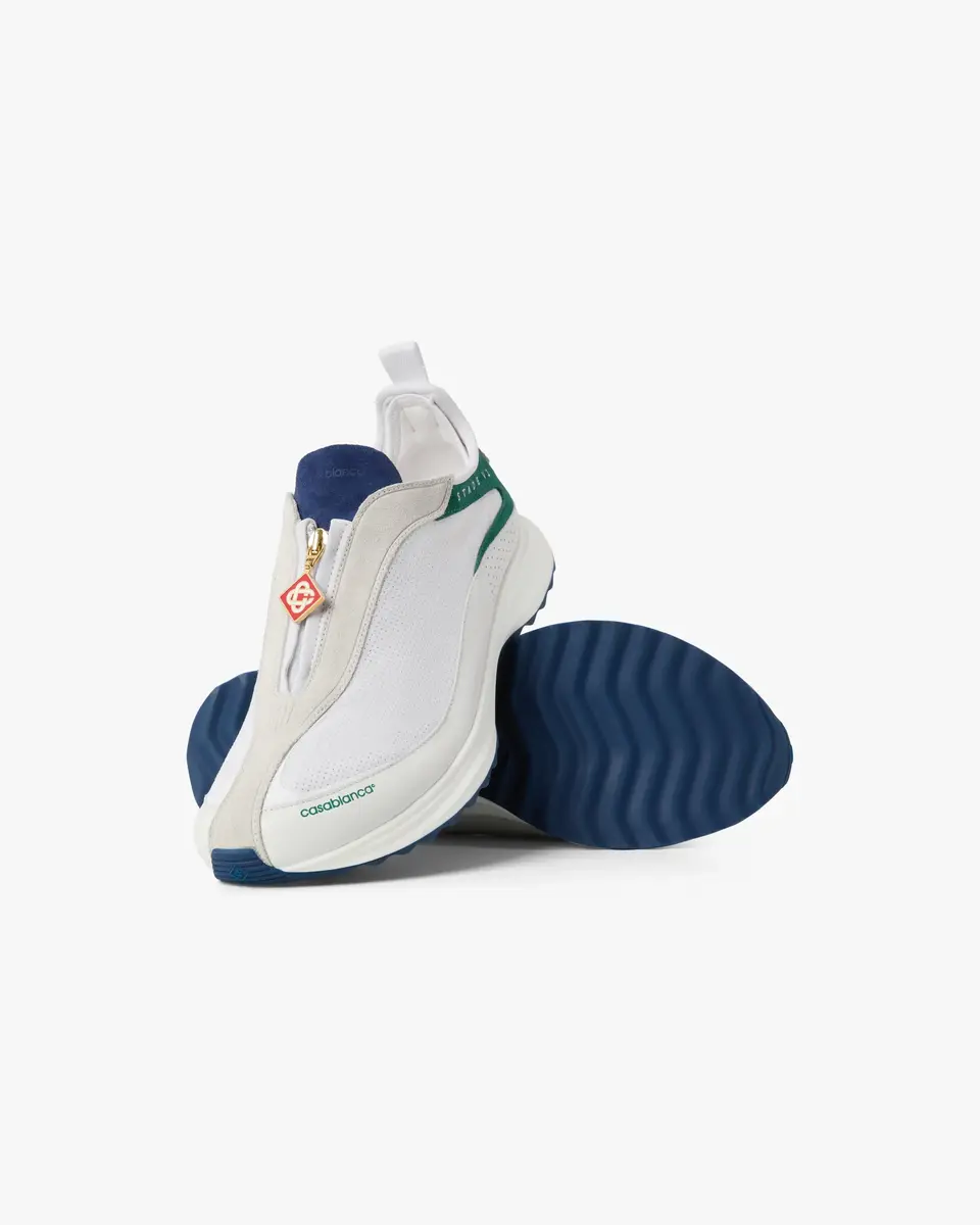 Casablanca White & Green Stade Zip Sneaker | Thumbnail 3 Casablanca White & Green Stade Zip Sneaker | Thumbnail 3