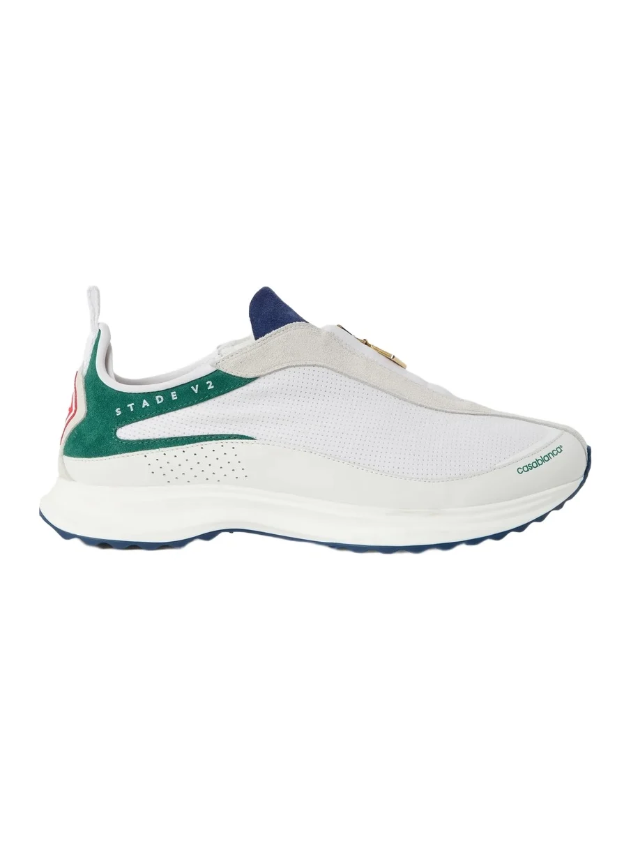 Casablanca White & Green Stade Zip Sneaker