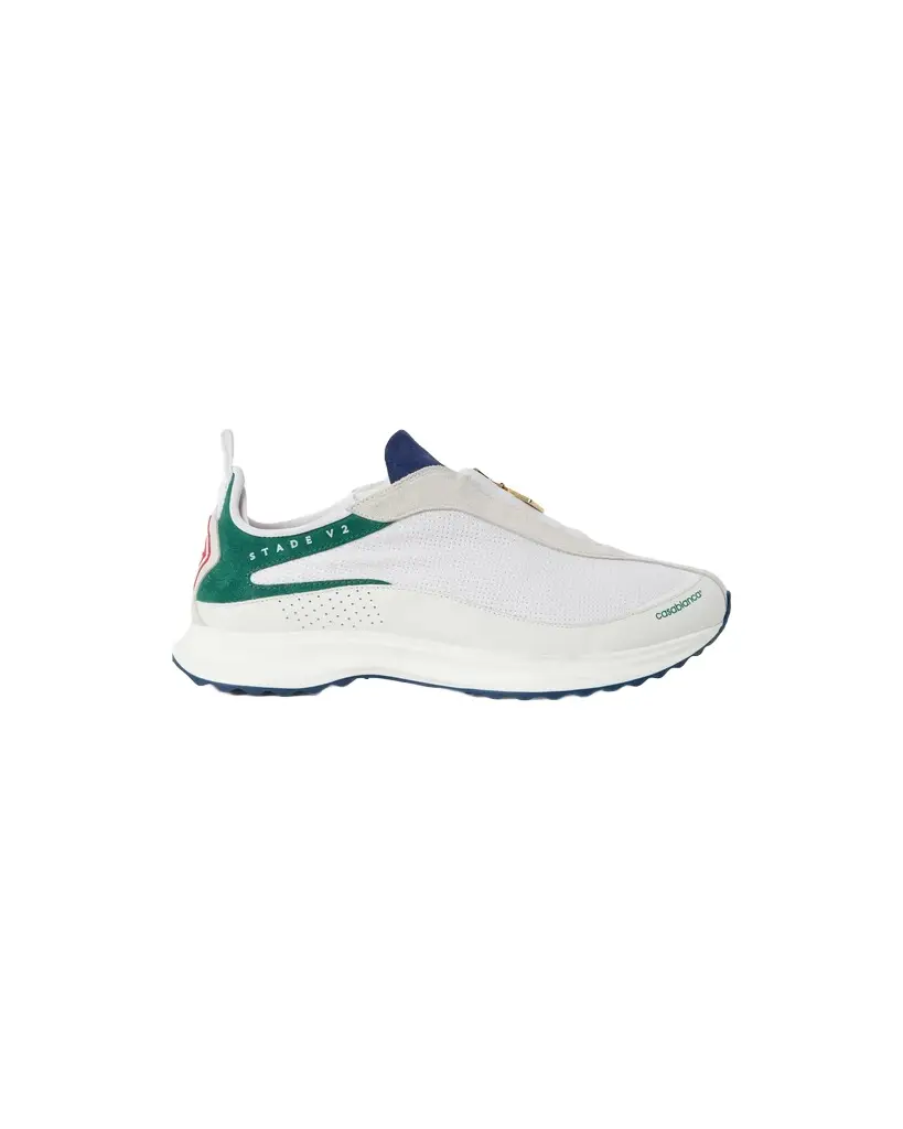 Casablanca White & Green Stade Zip Sneaker