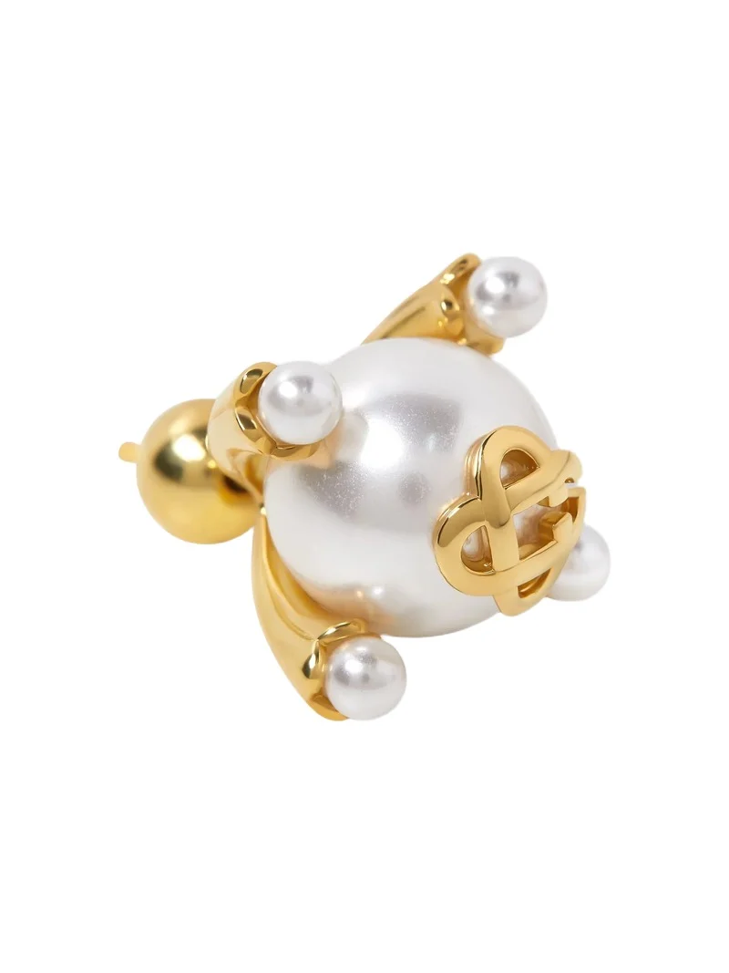 Gold & White Lotus Pearl Studs Gold & White Lotus Pearl Studs