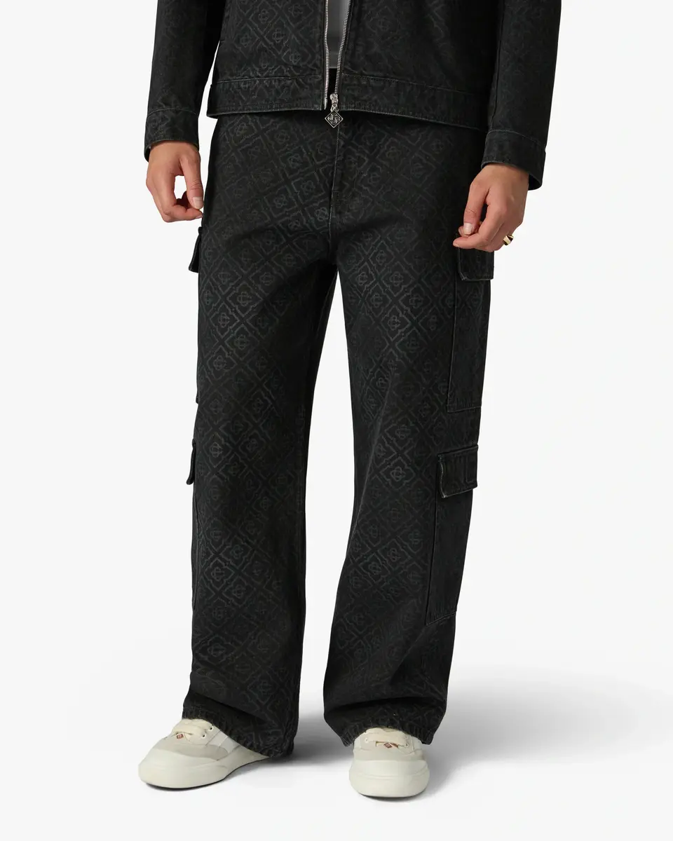 Casablanca Black Monogram Cargo Denim Jeans | Thumbnail 4 Casablanca Black Monogram Cargo Denim Jeans | Thumbnail 4