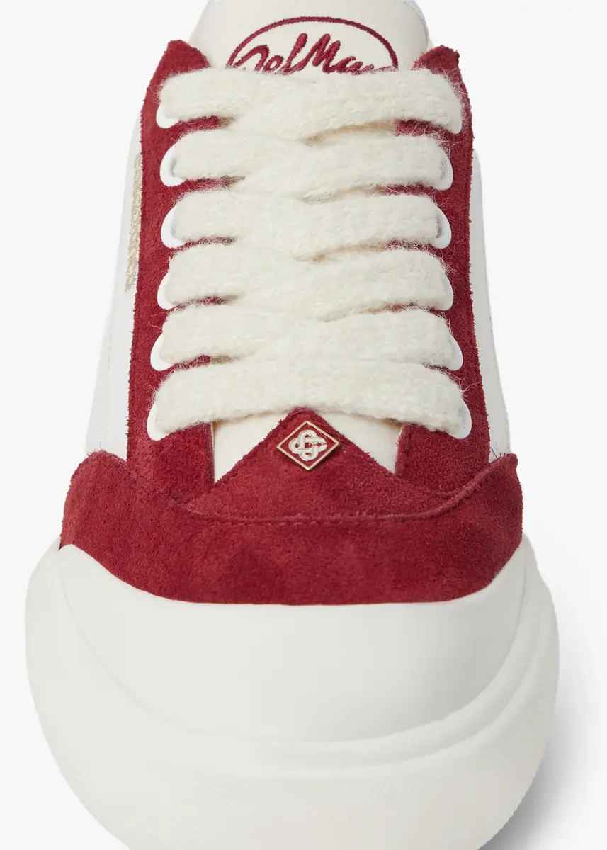 Casablanca White & Burgundy Del Mar Sneaker | Thumbnail 4 Casablanca White & Burgundy Del Mar Sneaker | Thumbnail 4