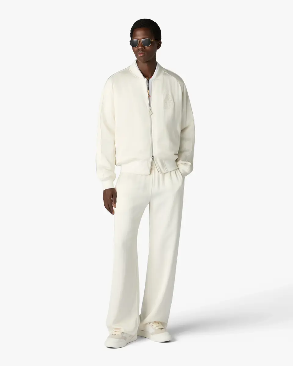 Casablanca Off White Hotel Emblem Satin Bomber Jacket | Thumbnail 2 Casablanca Off White Hotel Emblem Satin Bomber Jacket | Thumbnail 2