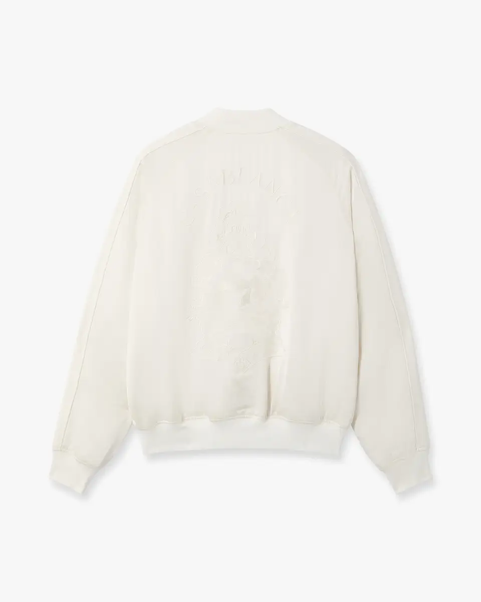 Casablanca Off White Hotel Emblem Satin Bomber Jacket | Thumbnail 6 Casablanca Off White Hotel Emblem Satin Bomber Jacket | Thumbnail 6