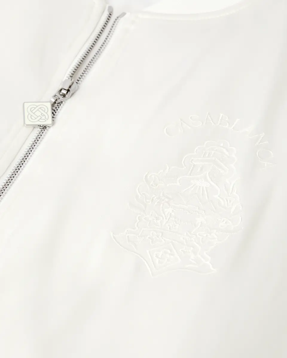 Casablanca Off White Hotel Emblem Satin Bomber Jacket | Thumbnail 7 Casablanca Off White Hotel Emblem Satin Bomber Jacket | Thumbnail 7