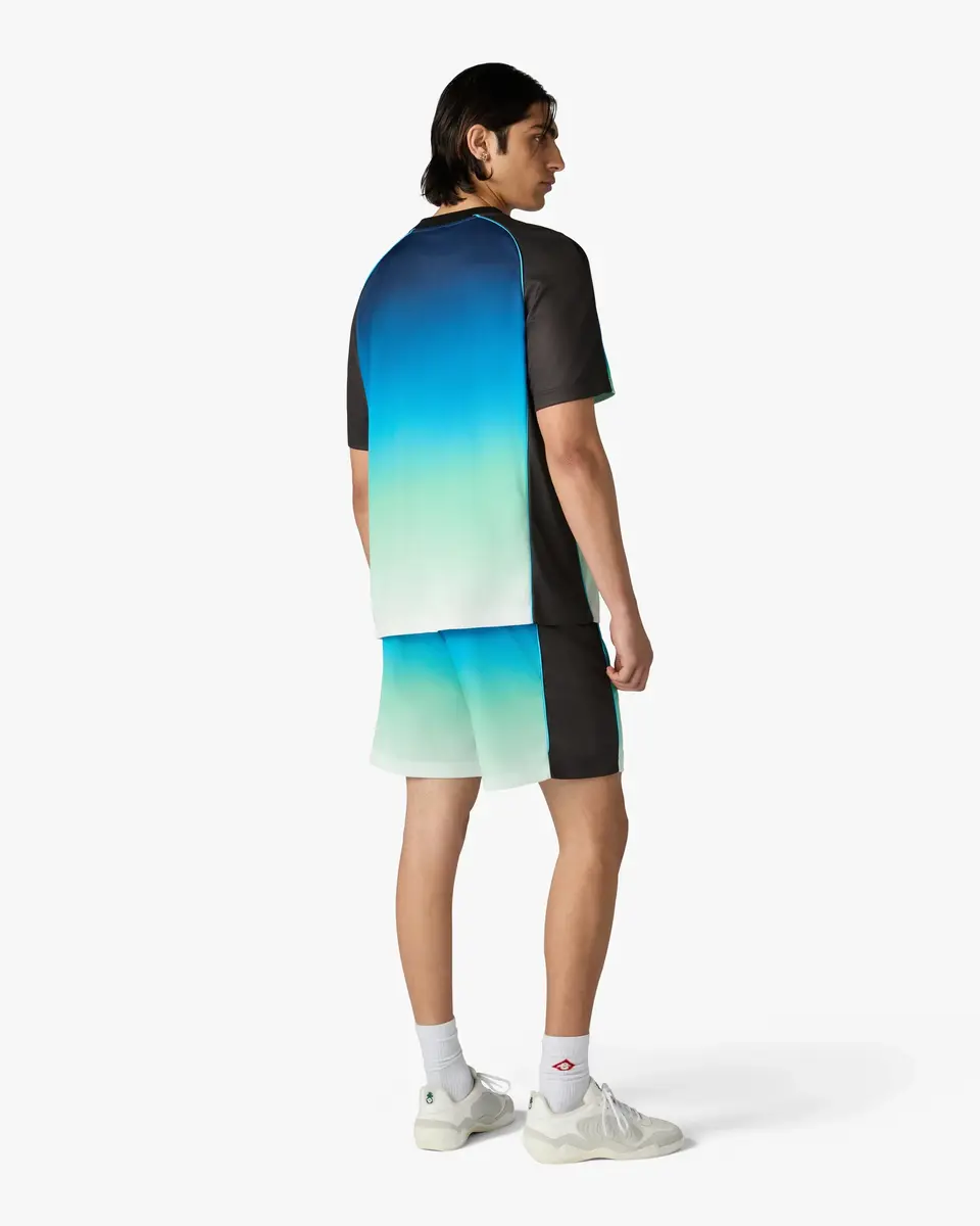 Casablanca Blue & Green Gradient Short Sleeve Football Shirt | Thumbnail 3 Casablanca Blue & Green Gradient Short Sleeve Football Shirt | Thumbnail 3