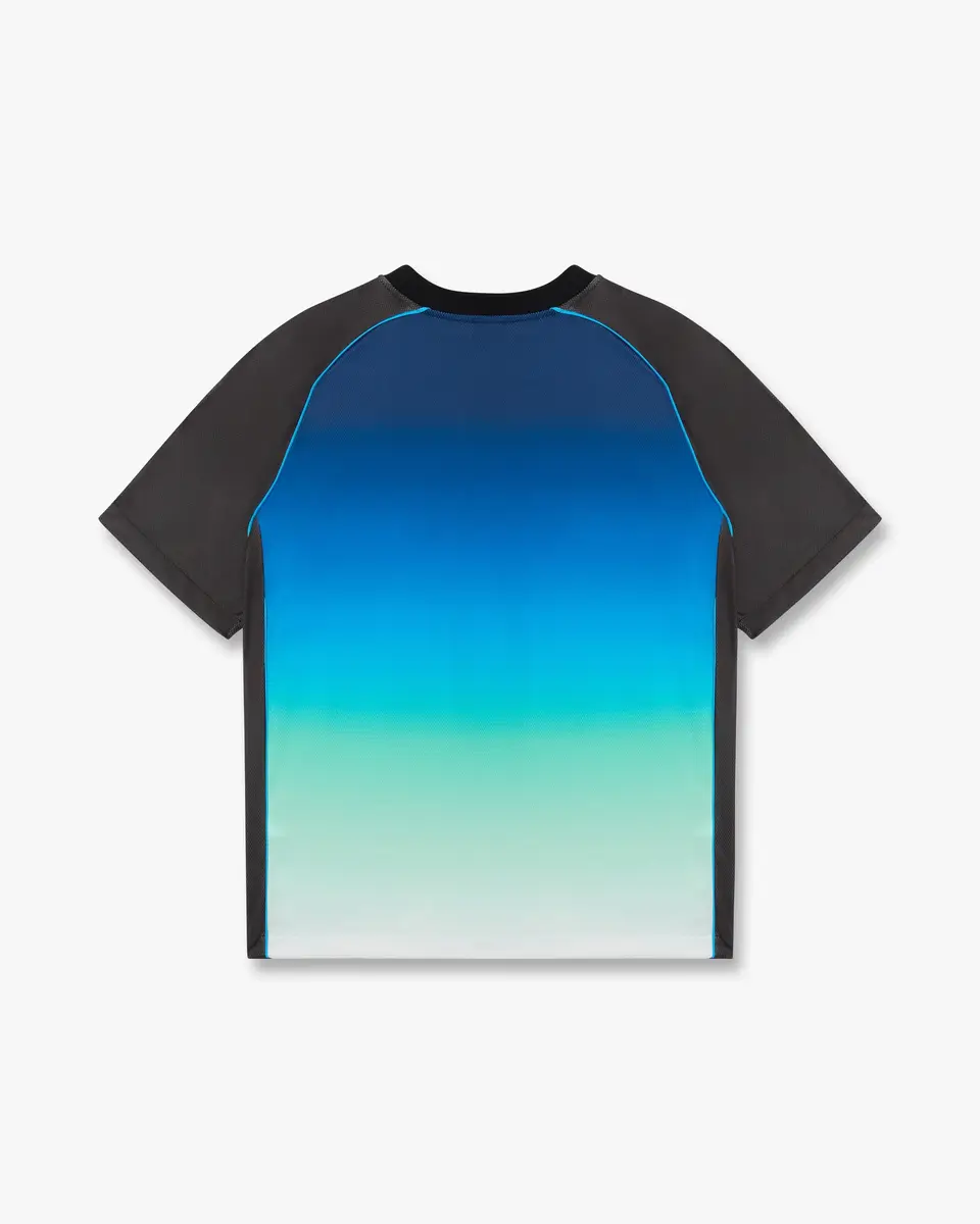 Casablanca Blue & Green Gradient Short Sleeve Football Shirt | Thumbnail 6 Casablanca Blue & Green Gradient Short Sleeve Football Shirt | Thumbnail 6