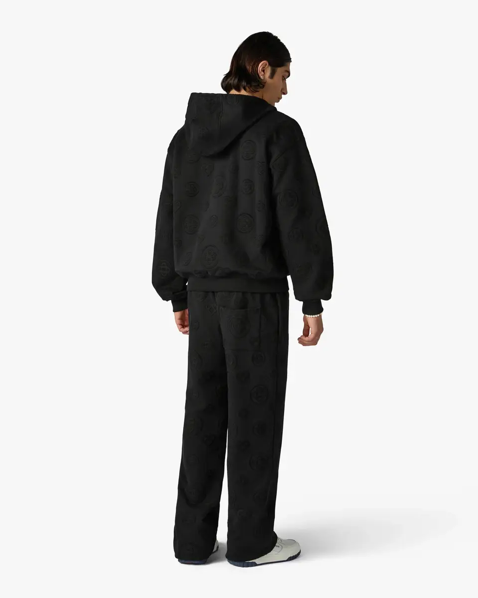 Casablanca Black Applique Monogram Zip-Up Hooded Sweatshirt | Thumbnail 3 Casablanca Black Applique Monogram Zip-Up Hooded Sweatshirt | Thumbnail 3
