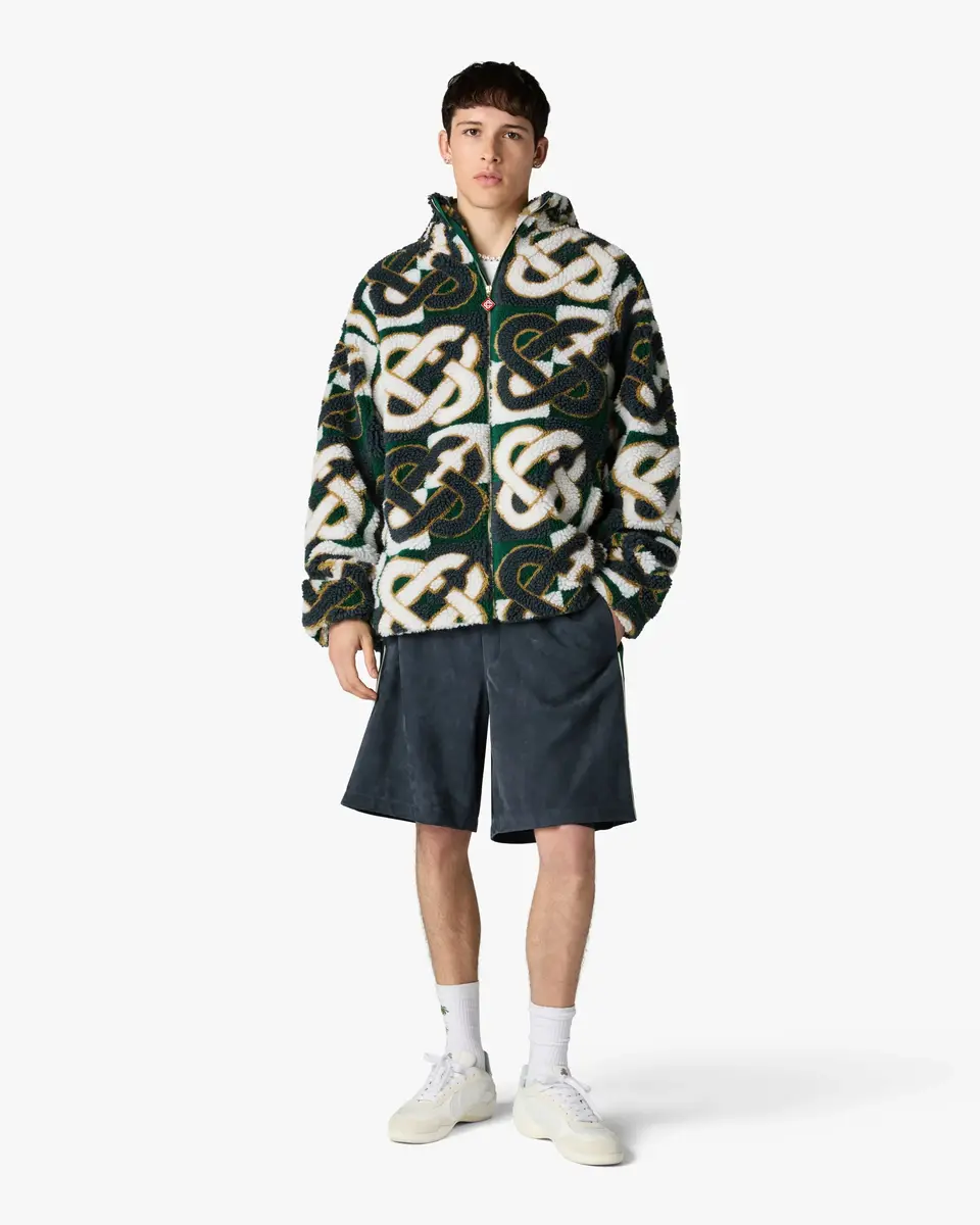 Casablanca Green & Navy Check Monogram Fleece Jacket | Thumbnail 2
