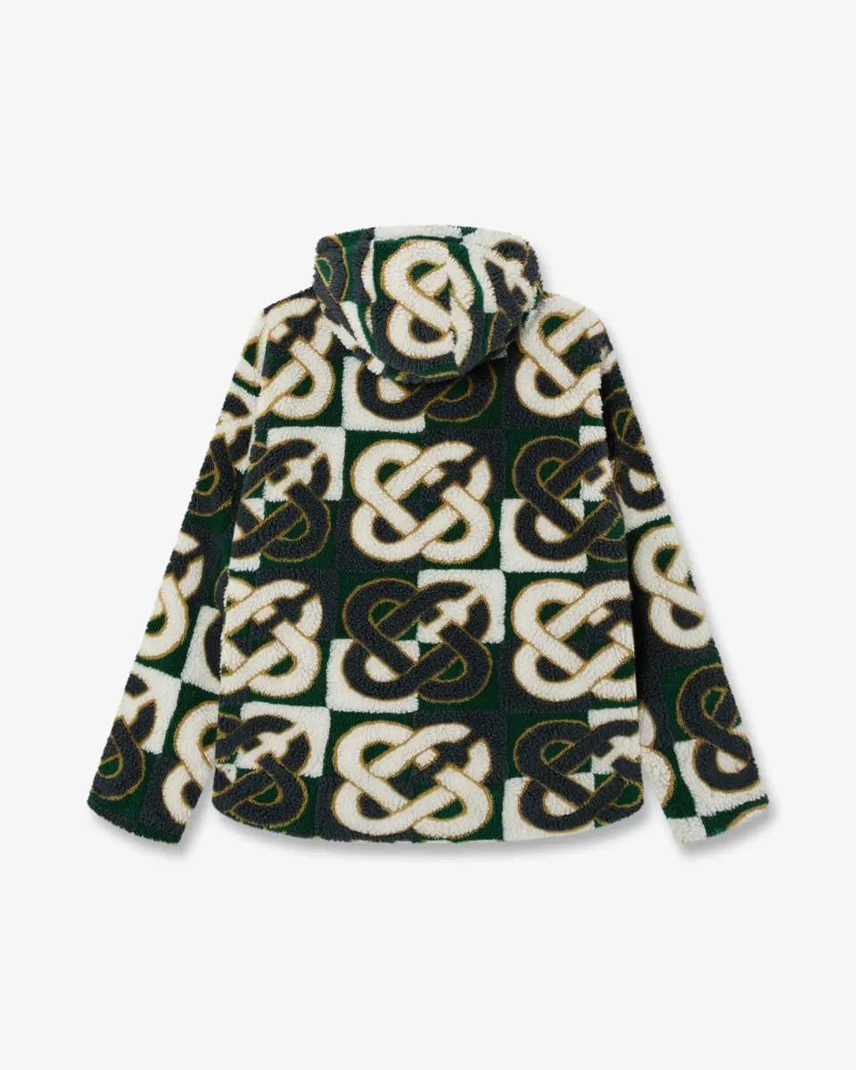 Casablanca Green & Navy Check Monogram Fleece Jacket | Thumbnail 6