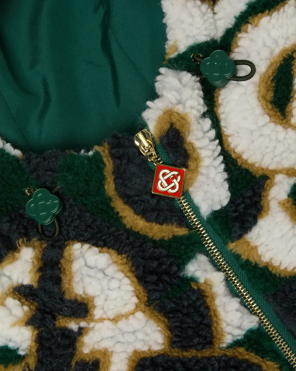 Casablanca Green & Navy Check Monogram Fleece Jacket | Thumbnail 7