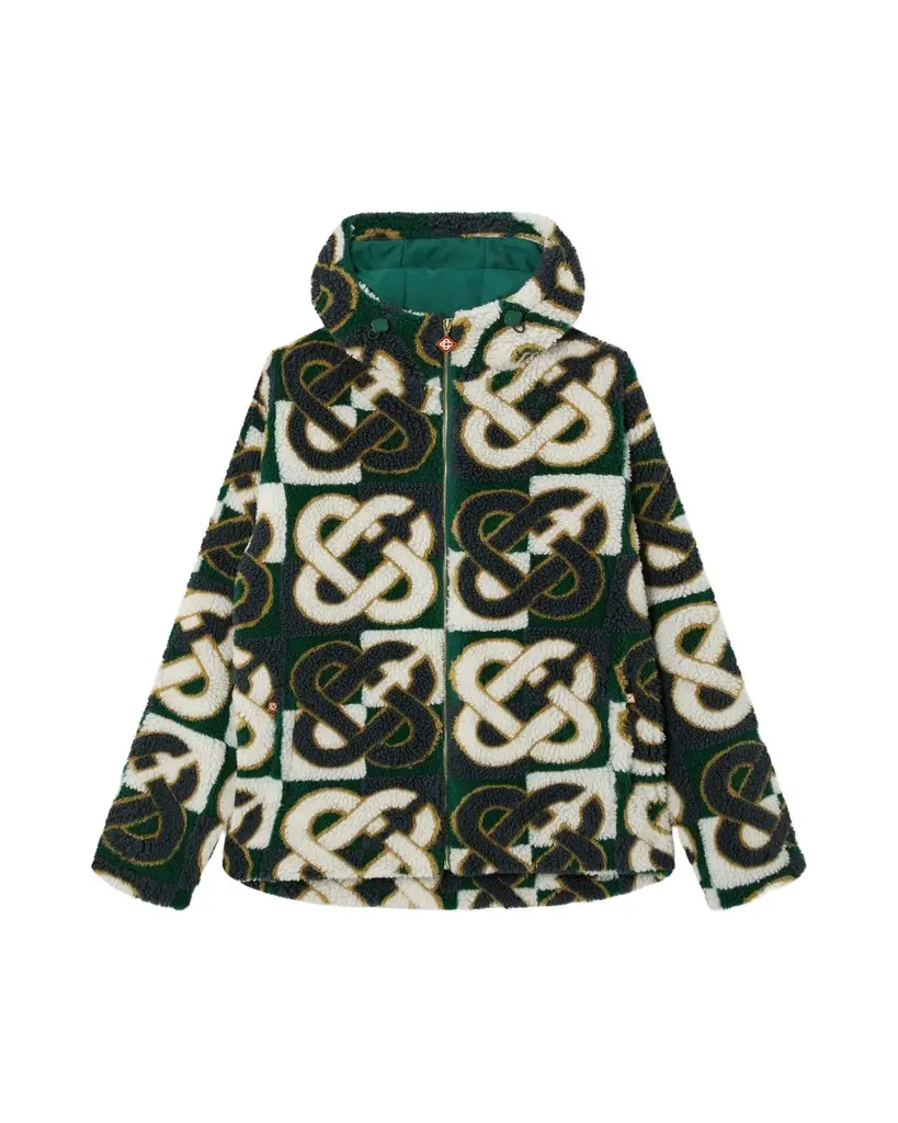 Casablanca Green & Navy Check Monogram Fleece Jacket