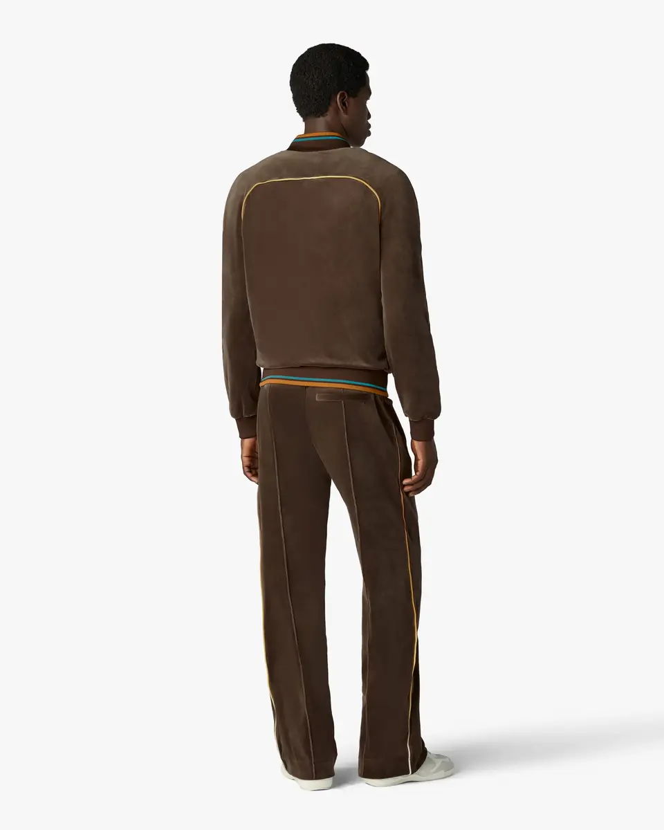 Casablanca Dark Brown Velour Track Jacket in Yellow | Thumbnail 3