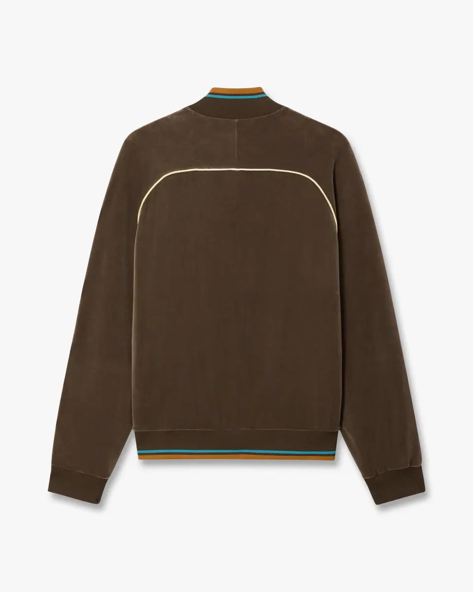 Casablanca Dark Brown Velour Track Jacket in Yellow | Thumbnail 6