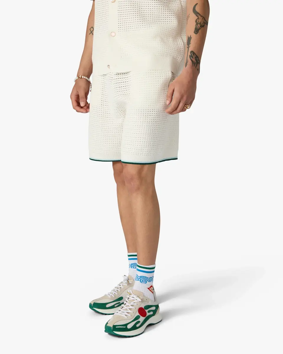 Casablanca White Palm Tree Emblem Crochet Shorts | Thumbnail 4 Casablanca White Palm Tree Emblem Crochet Shorts | Thumbnail 4