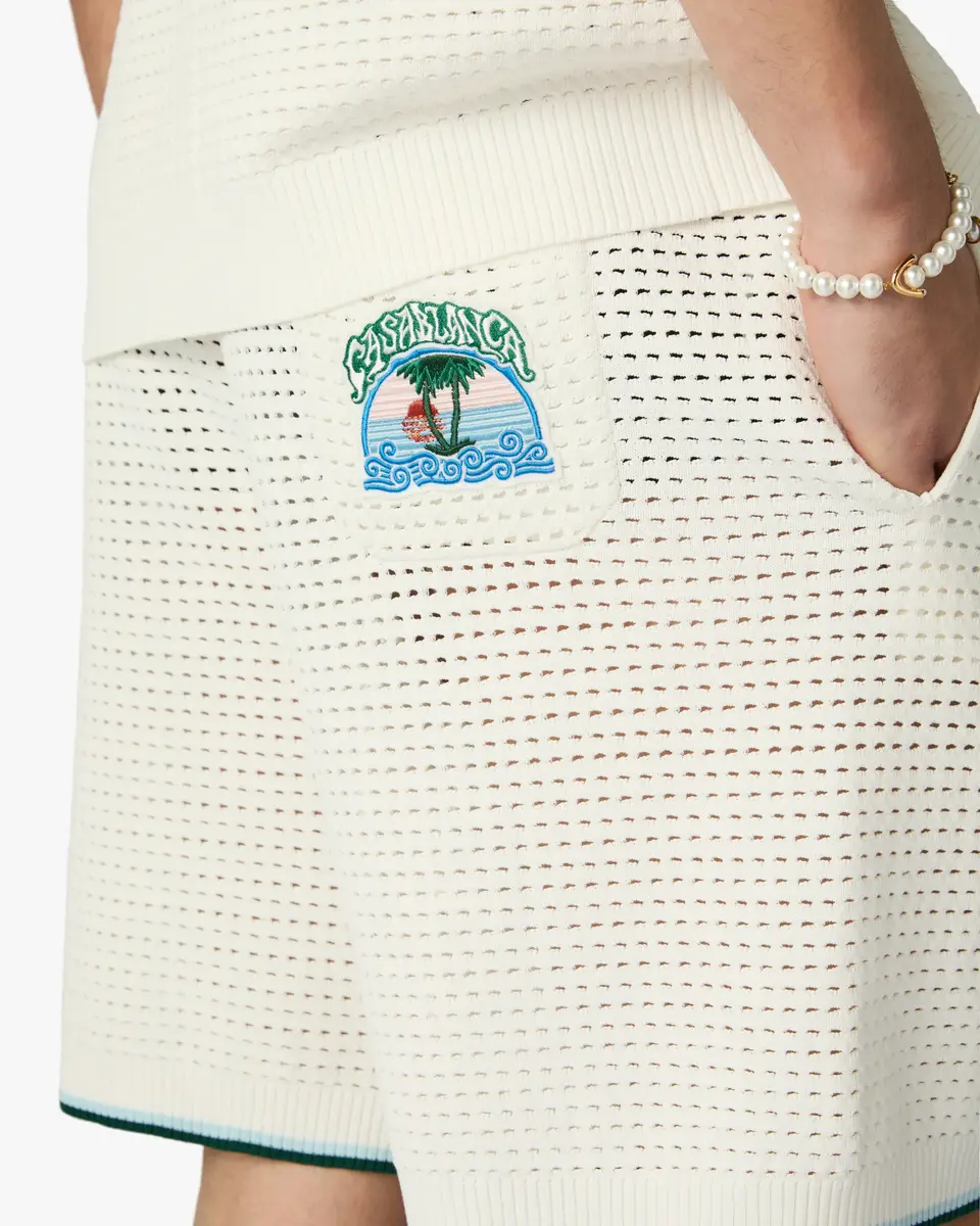 Casablanca White Palm Tree Emblem Crochet Shorts | Thumbnail 5 Casablanca White Palm Tree Emblem Crochet Shorts | Thumbnail 5