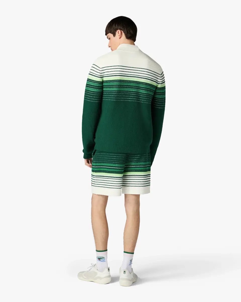 Casablanca White & Green Boucle Stripe Shorts | Thumbnail 3 Casablanca White & Green Boucle Stripe Shorts | Thumbnail 3