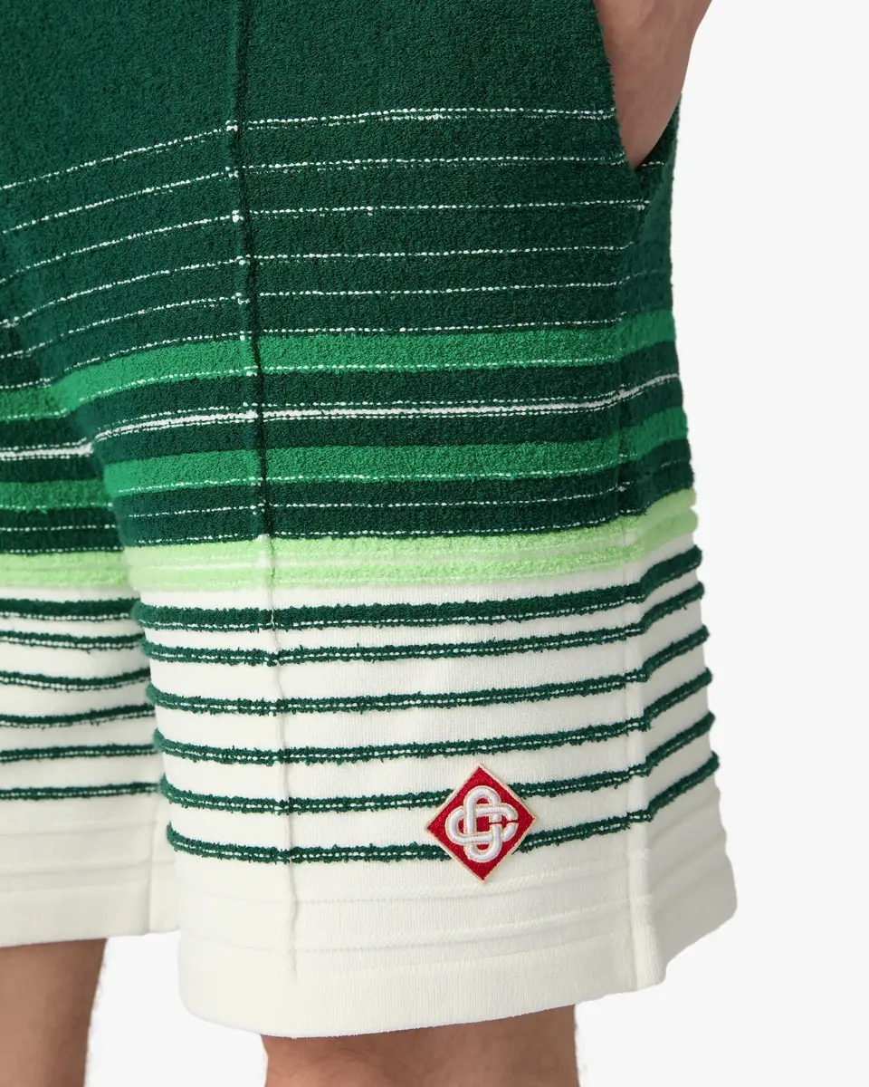 Casablanca White & Green Boucle Stripe Shorts | Thumbnail 5 Casablanca White & Green Boucle Stripe Shorts | Thumbnail 5