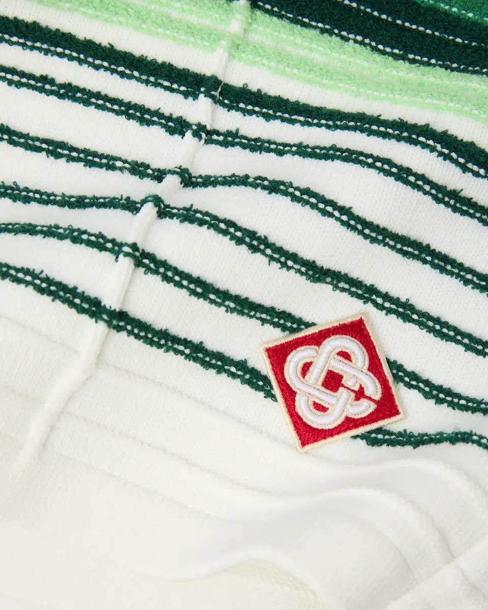 Casablanca White & Green Boucle Stripe Shorts | Thumbnail 7 Casablanca White & Green Boucle Stripe Shorts | Thumbnail 7