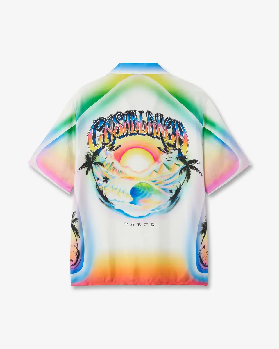 Casablanca Multicolour Airspray Short Sleeve Silk Shirt | Thumbnail 7 Casablanca Multicolour Airspray Short Sleeve Silk Shirt | Thumbnail 7