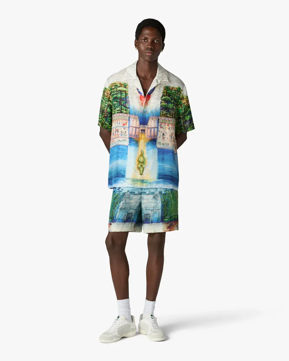 Casablanca Multicolour Trompe L'Oeil Short Sleeve Silk Shirt | Thumbnail 2