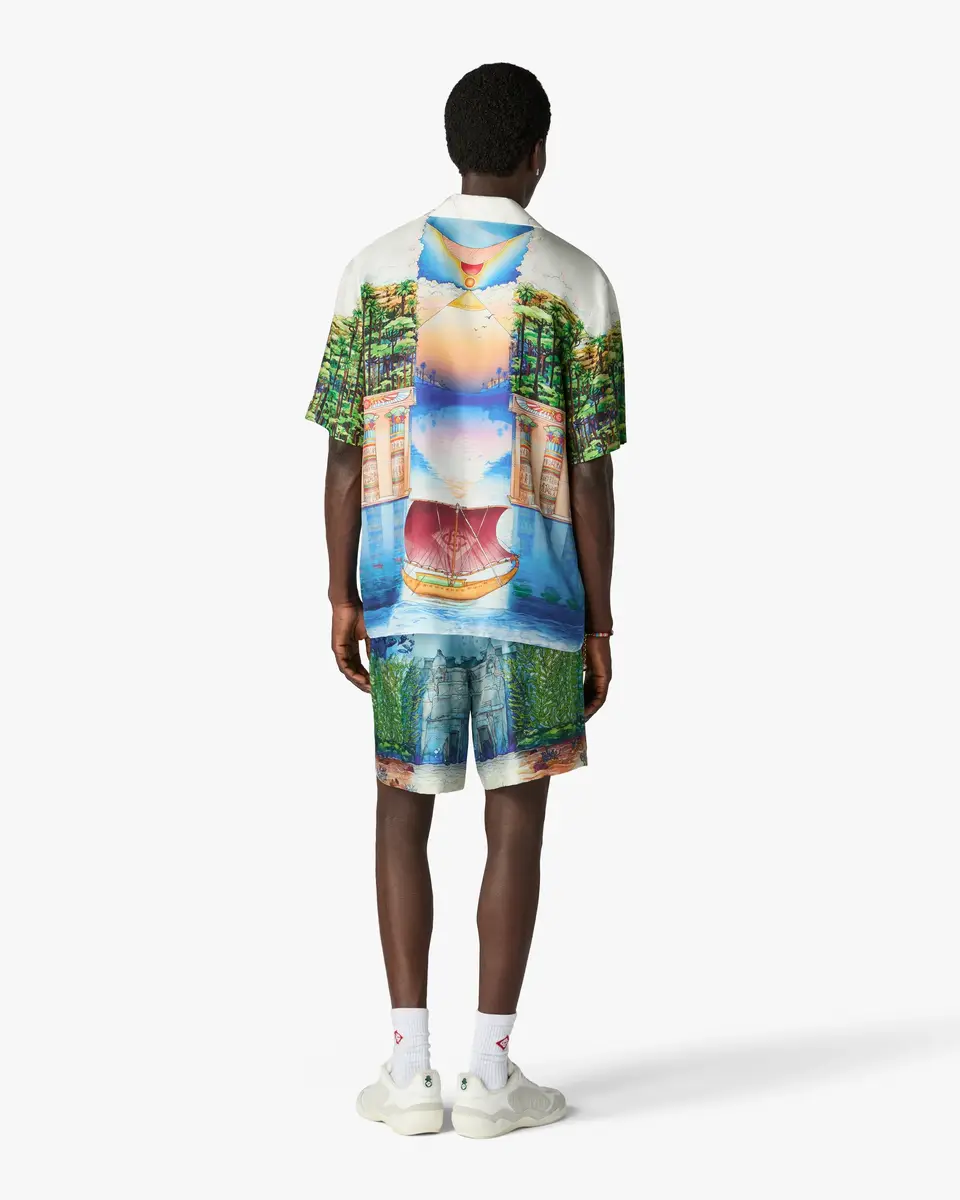 Casablanca Multicolour Trompe L'Oeil Short Sleeve Silk Shirt | Thumbnail 3