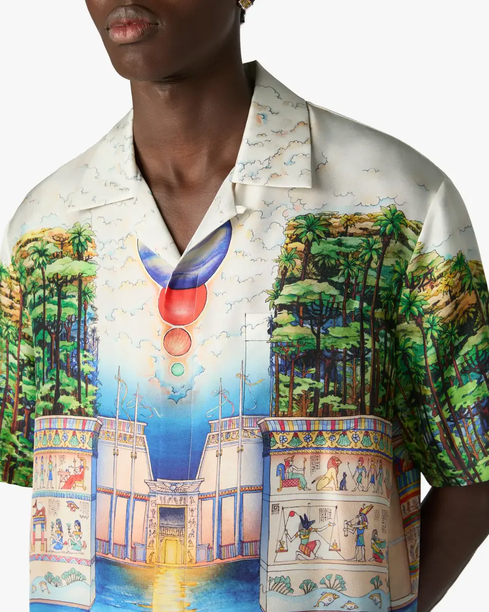 Casablanca Multicolour Trompe L'Oeil Short Sleeve Silk Shirt | Thumbnail 5