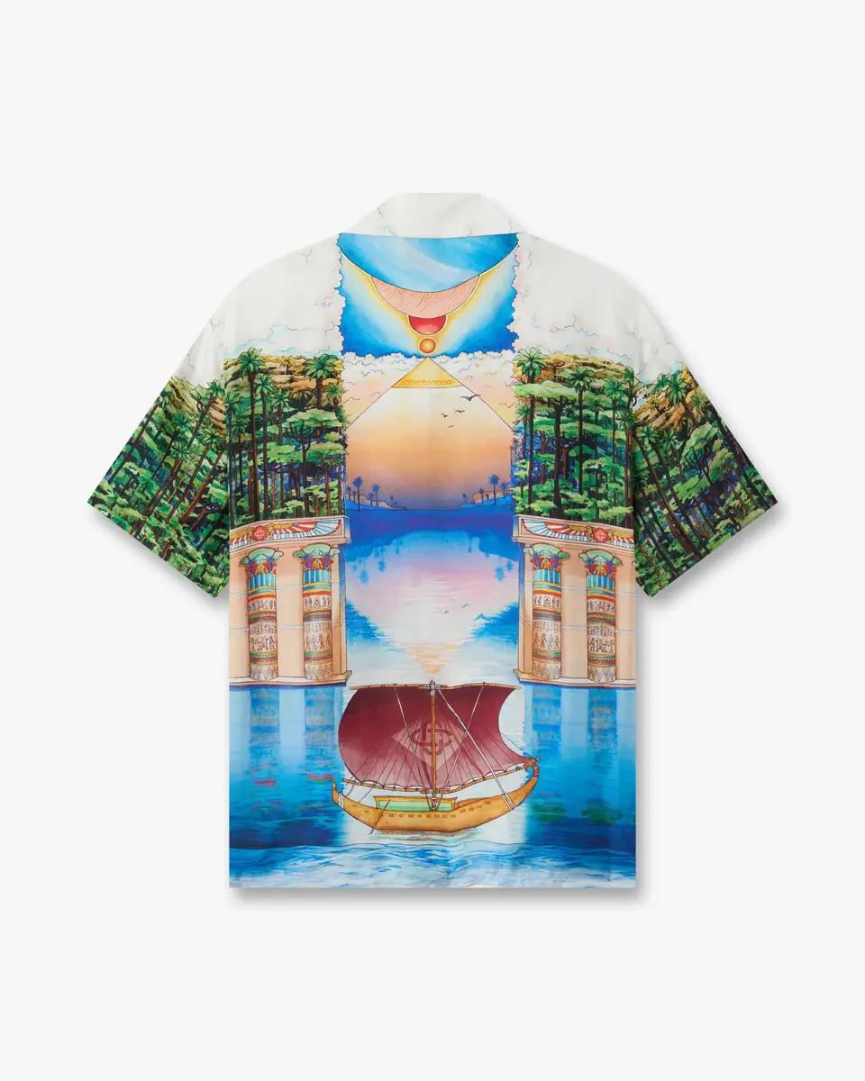 Casablanca Multicolour Trompe L'Oeil Short Sleeve Silk Shirt | Thumbnail 6