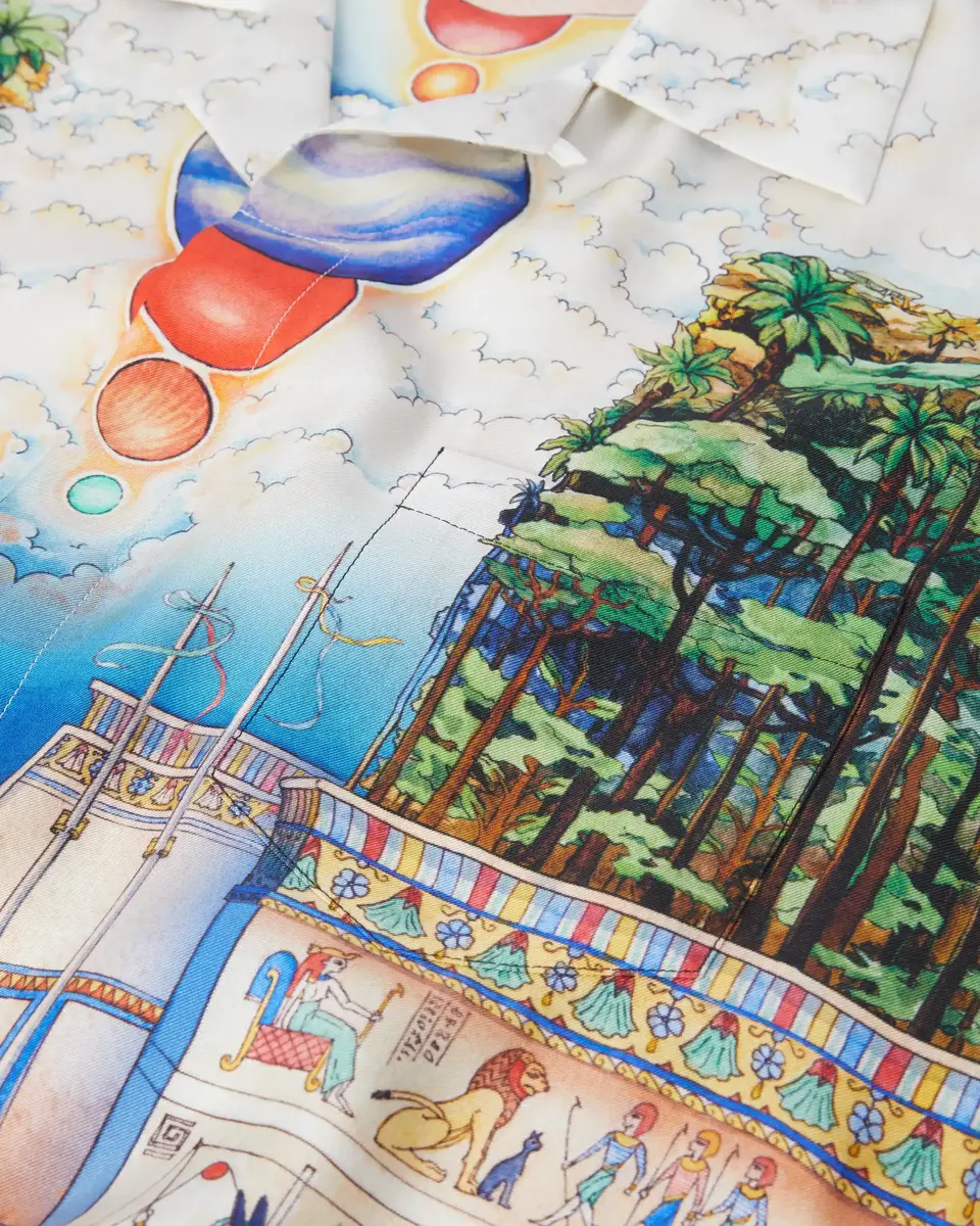 Casablanca Multicolour Trompe L'Oeil Short Sleeve Silk Shirt | Thumbnail 7