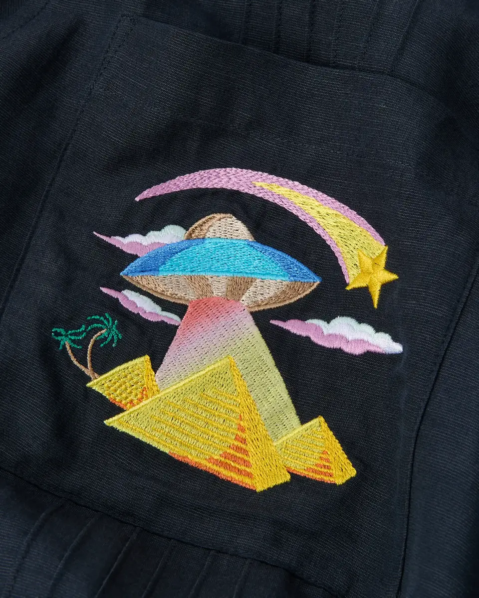 Casablanca Dark Grey Phantasmagoria Embroidered Short Sleeve Shirt | Thumbnail 7 Casablanca Dark Grey Phantasmagoria Embroidered Short Sleeve Shirt | Thumbnail 7