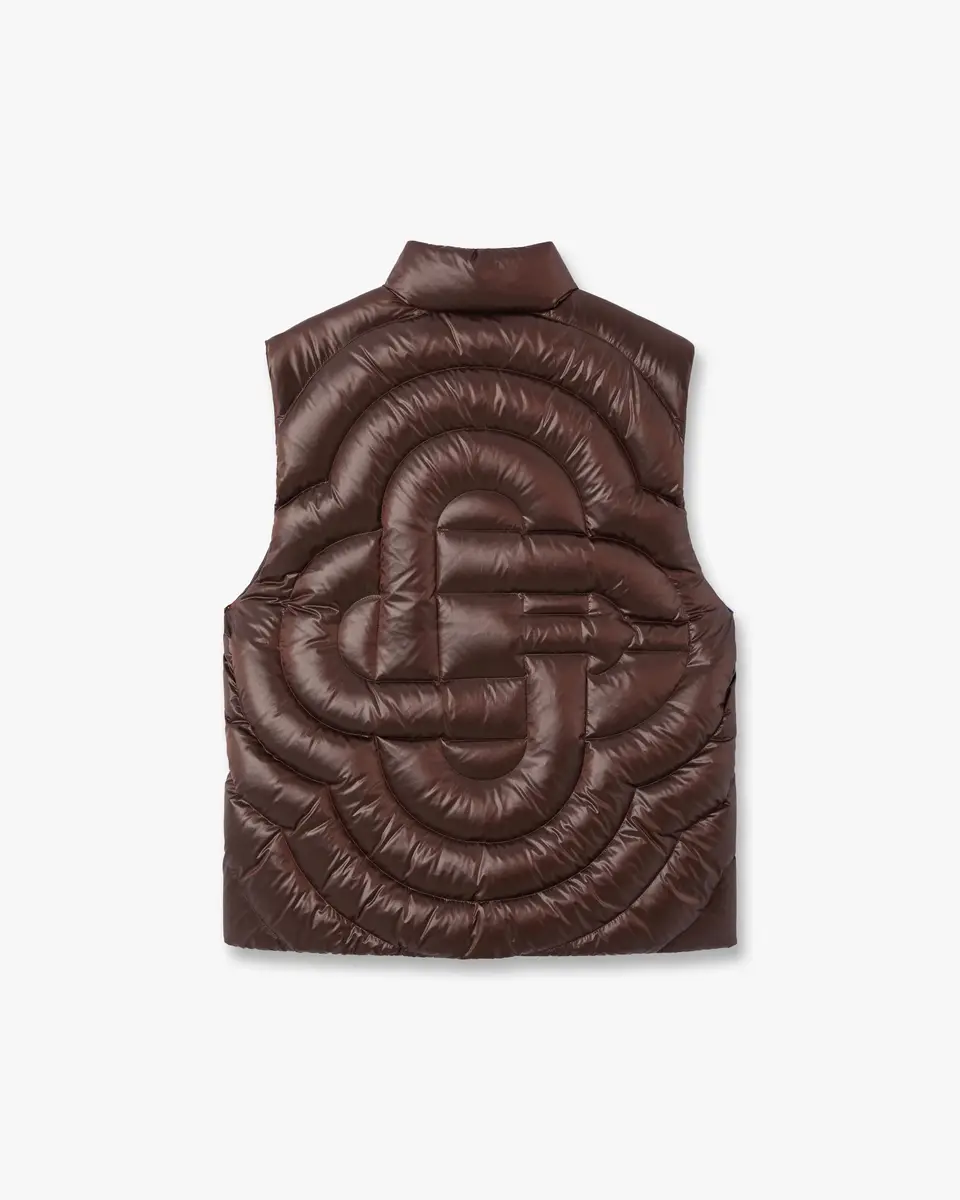 Casablanca Dark Brown Quilted Down Puffer Vest | Thumbnail 6 Casablanca Dark Brown Quilted Down Puffer Vest | Thumbnail 6