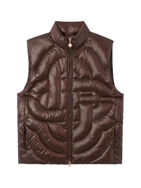 Casablanca Dark Brown Quilted Down Puffer Vest