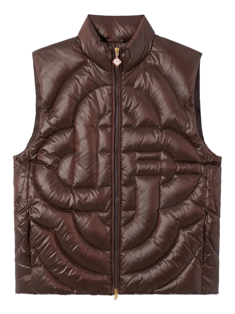 Casablanca Dark Brown Quilted Down Puffer Vest