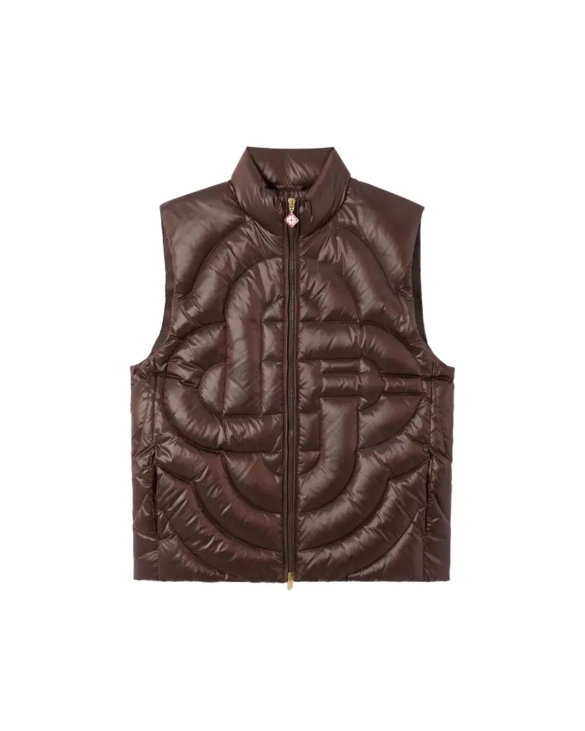 Casablanca Dark Brown Quilted Down Puffer Vest