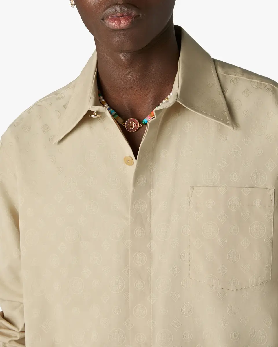 Casablanca Beige Monogram Long Sleeve Shirt | Thumbnail 5
