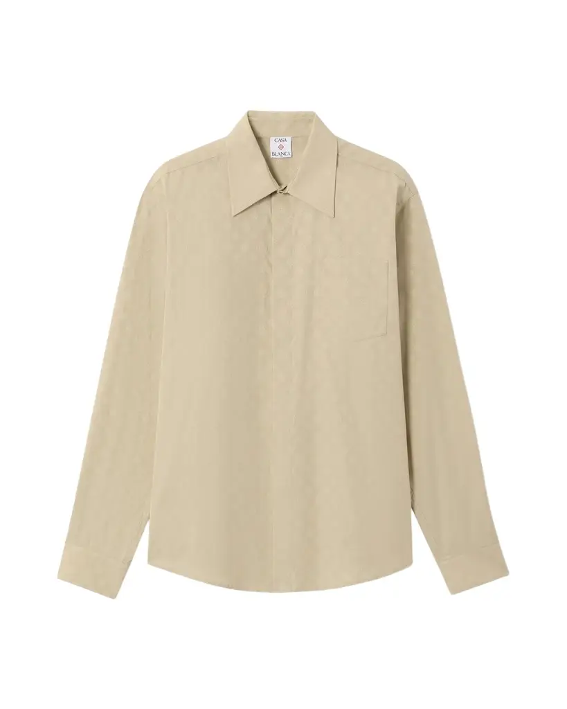 Beige Monogram Long Sleeve Shirt Beige Monogram Long Sleeve Shirt