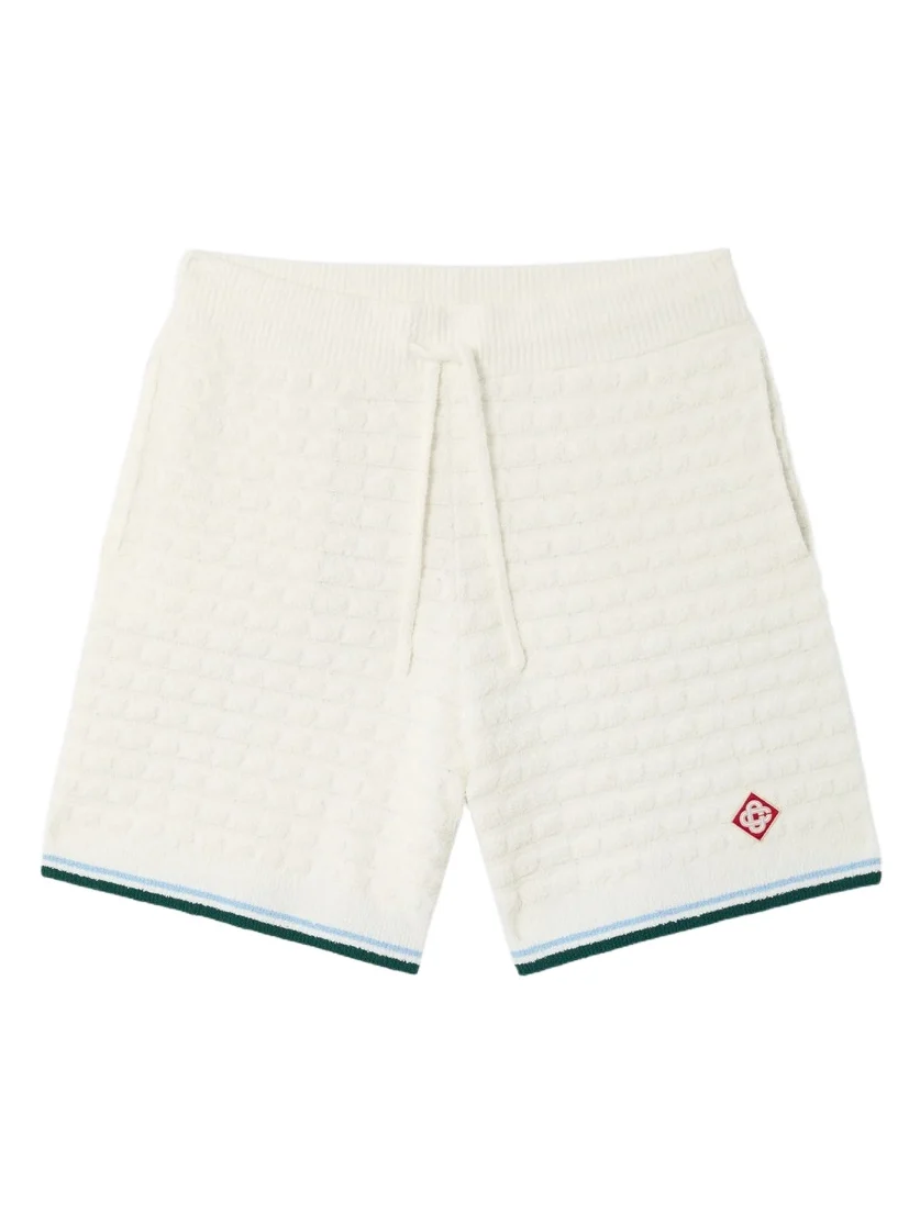 Casablanca White Boucle Shorts