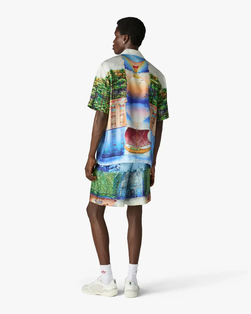 Casablanca Multicolour Trompe L'Oeil Silk Shorts | Thumbnail 3 Casablanca Multicolour Trompe L'Oeil Silk Shorts | Thumbnail 3