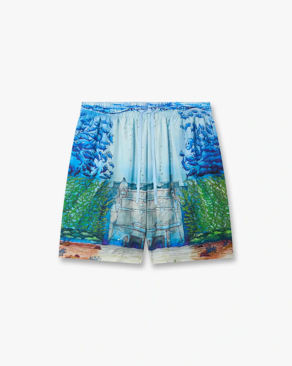 Casablanca Multicolour Trompe L'Oeil Silk Shorts | Thumbnail 7 Casablanca Multicolour Trompe L'Oeil Silk Shorts | Thumbnail 7