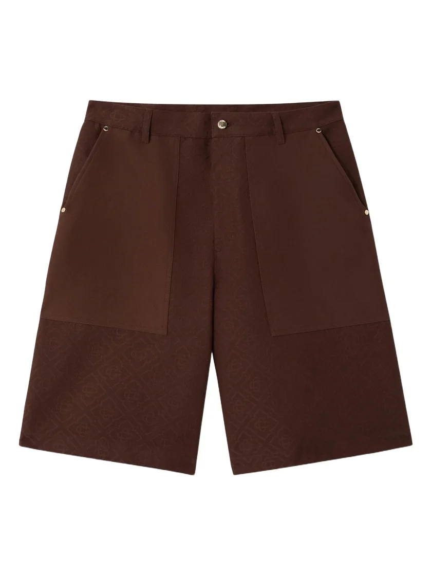 Casablanca Dark Brown Monogram Cargo Shorts