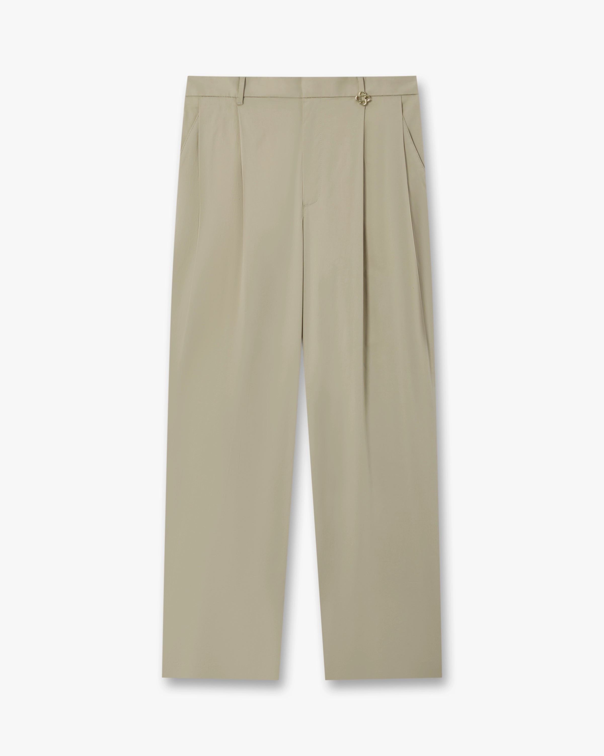 Casablanca Light Brown Pleated Straight Leg Trousers