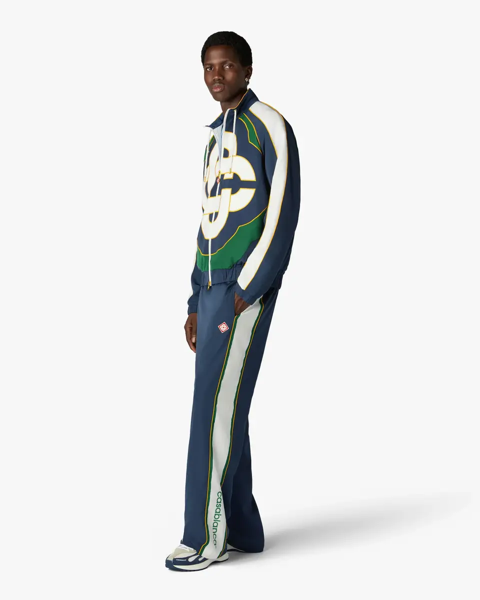 Casablanca Green & Navy Check Track Pants in Yellow | Thumbnail 2