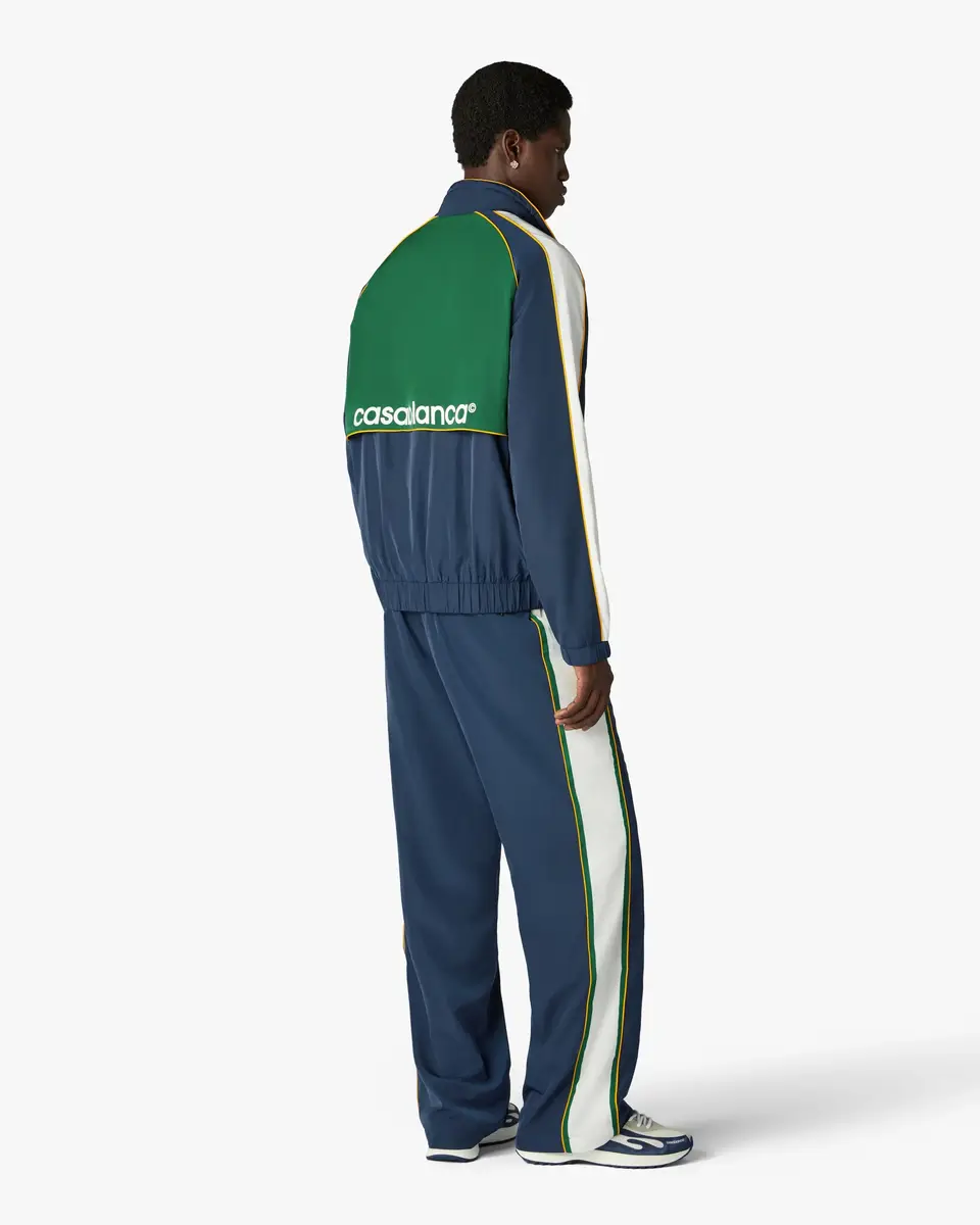 Casablanca Green & Navy Check Track Pants in Yellow | Thumbnail 3