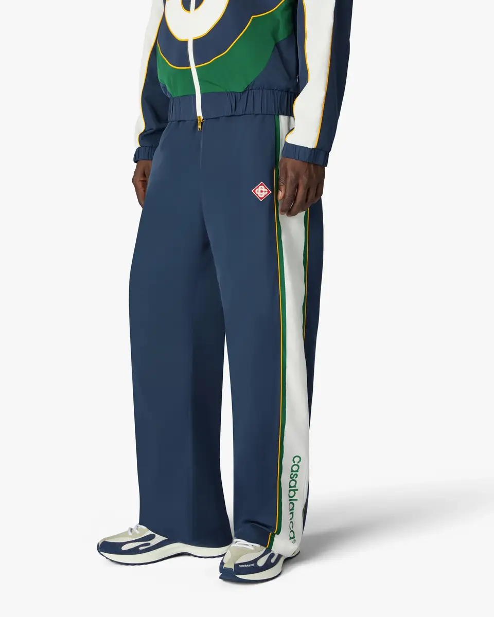 Casablanca Green & Navy Check Track Pants in Yellow | Thumbnail 4