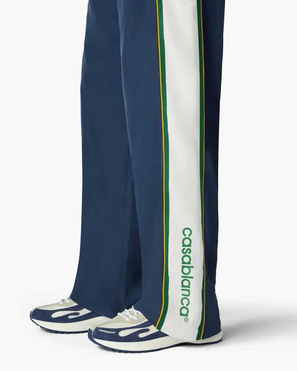 Casablanca Green & Navy Check Track Pants in Yellow | Thumbnail 5