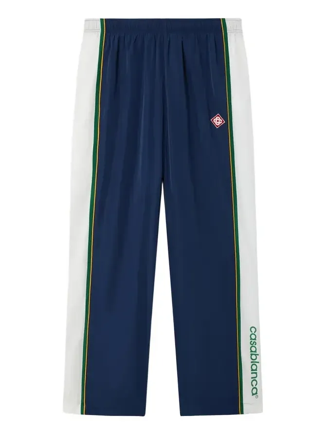 Casablanca Green & Navy Check Track Pants in Yellow