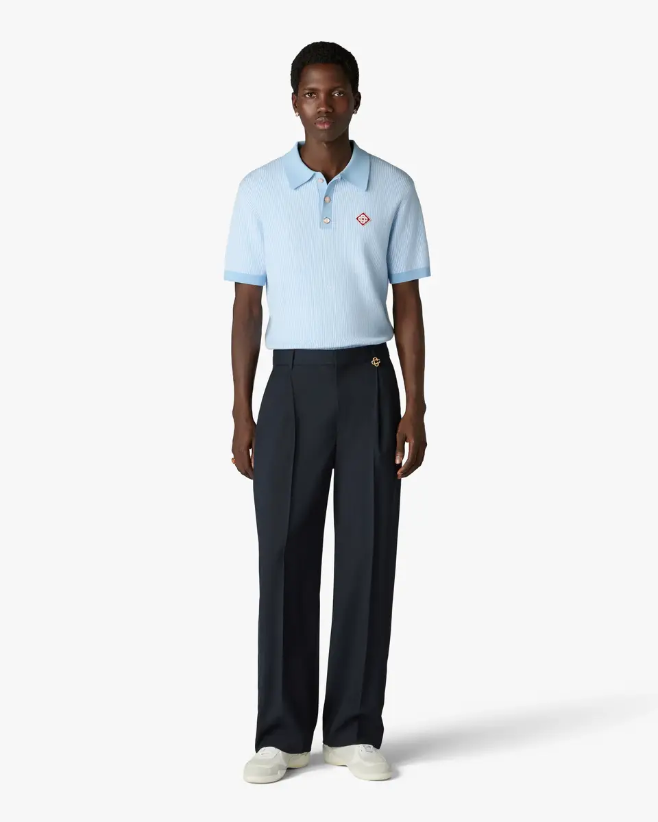 Casablanca Carbon Pleated Straight Leg Wool Trousers | Thumbnail 2 Casablanca Carbon Pleated Straight Leg Wool Trousers | Thumbnail 2