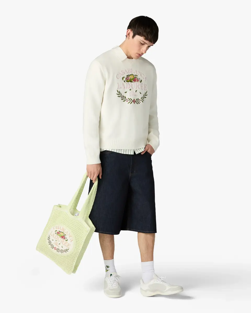 Casablanca Cream Laduree x Casablanca Crew Neck Jumper | Thumbnail 2 Casablanca Cream Laduree x Casablanca Crew Neck Jumper | Thumbnail 2
