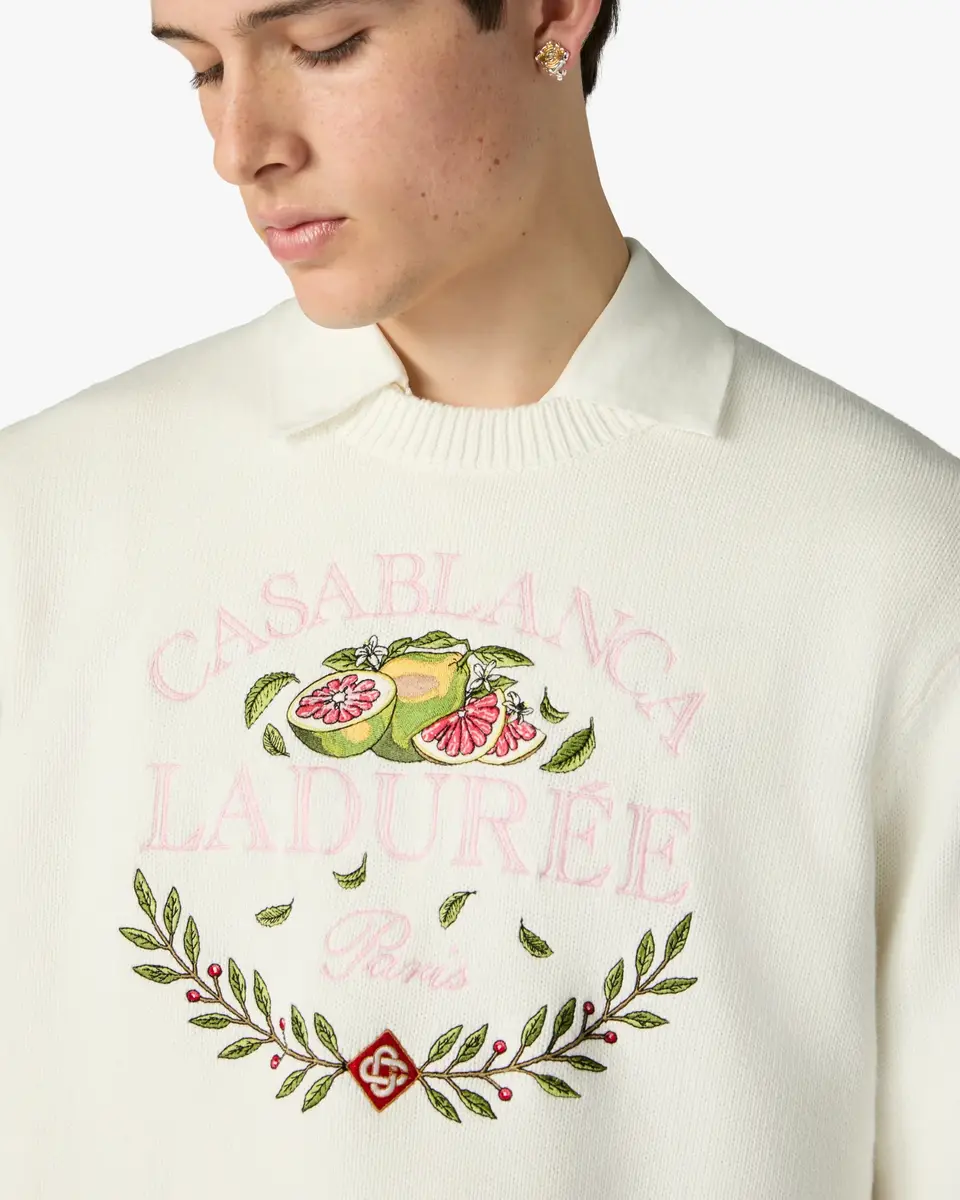 Casablanca Cream Laduree x Casablanca Crew Neck Jumper | Thumbnail 5 Casablanca Cream Laduree x Casablanca Crew Neck Jumper | Thumbnail 5